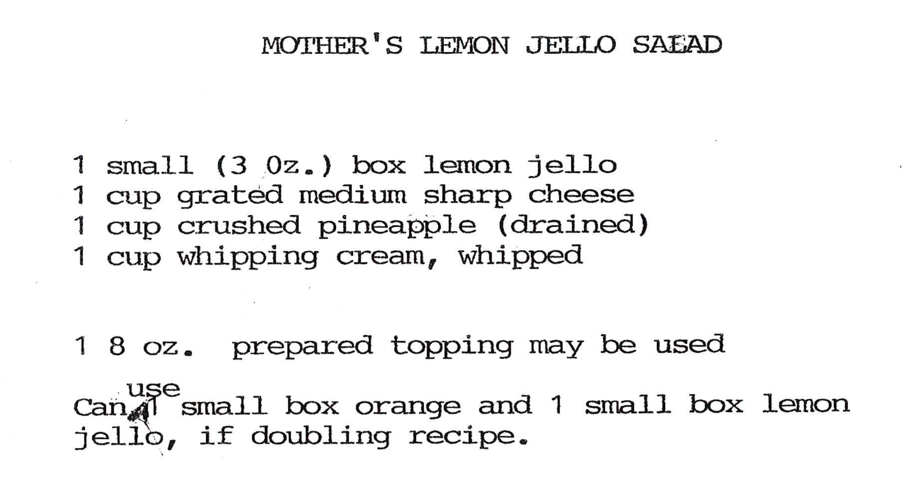 Mothers Lemon Jello Salad Image